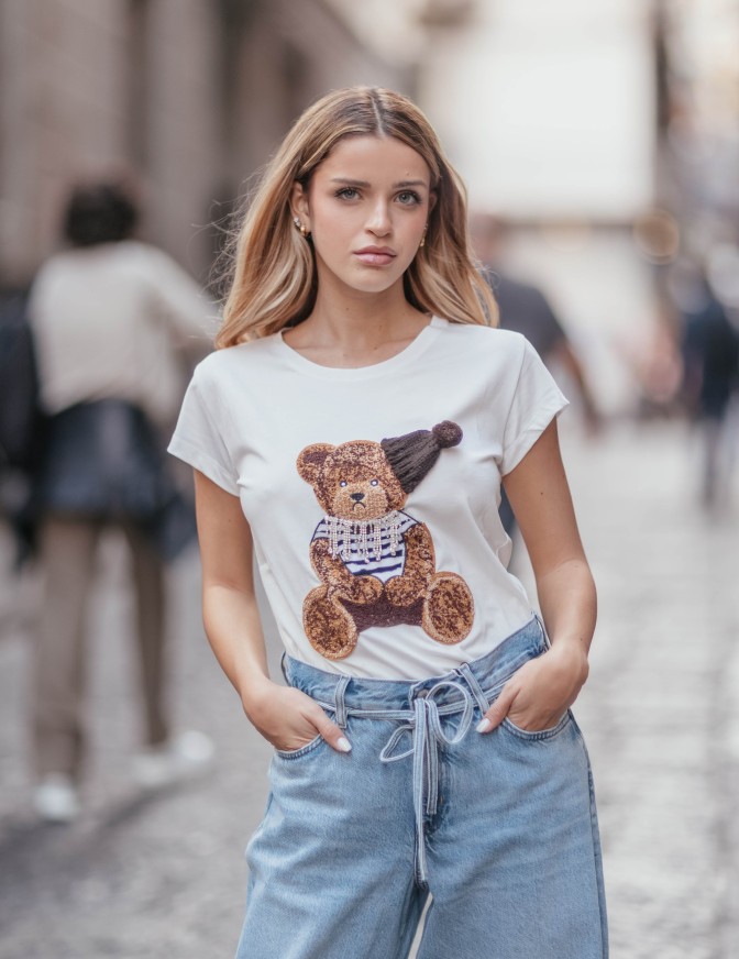 VICOLO TSHIRT  TEDDY COLLANA