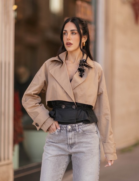 VICOLO TRENCH  CROP BICOLOR