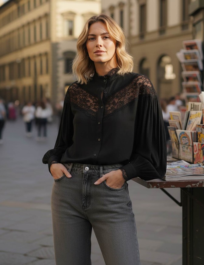 YOU DECIDE CAMICIA  PIZZO