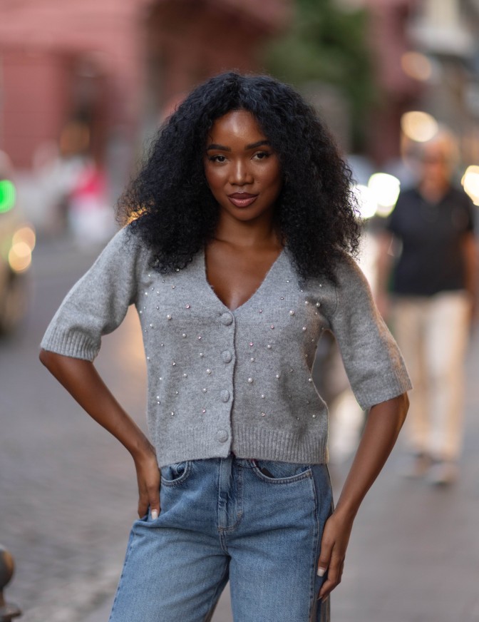 ONLY CARDIGAN  STRASS & PERLE