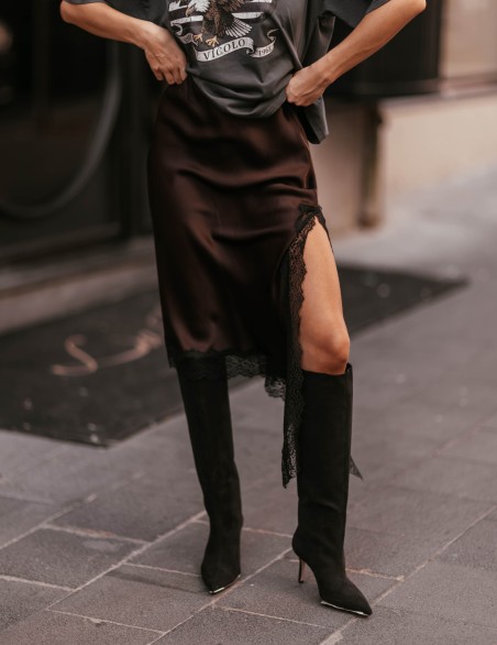 VICOLO GONNA  LUNGA PIZZO NERO