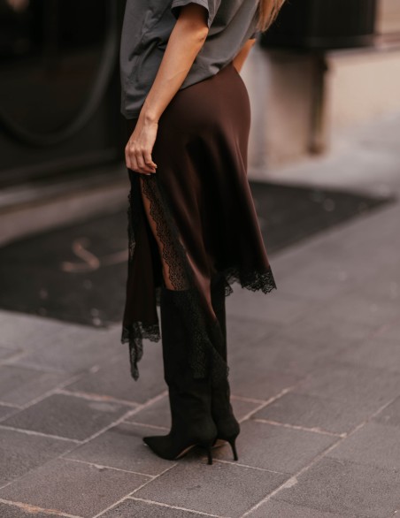 VICOLO GONNA  LUNGA PIZZO NERO