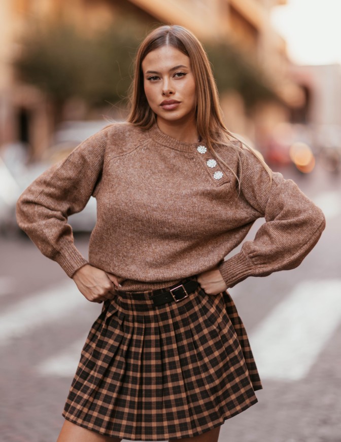 ONLY MAGLIA  BOTTONI STRASS