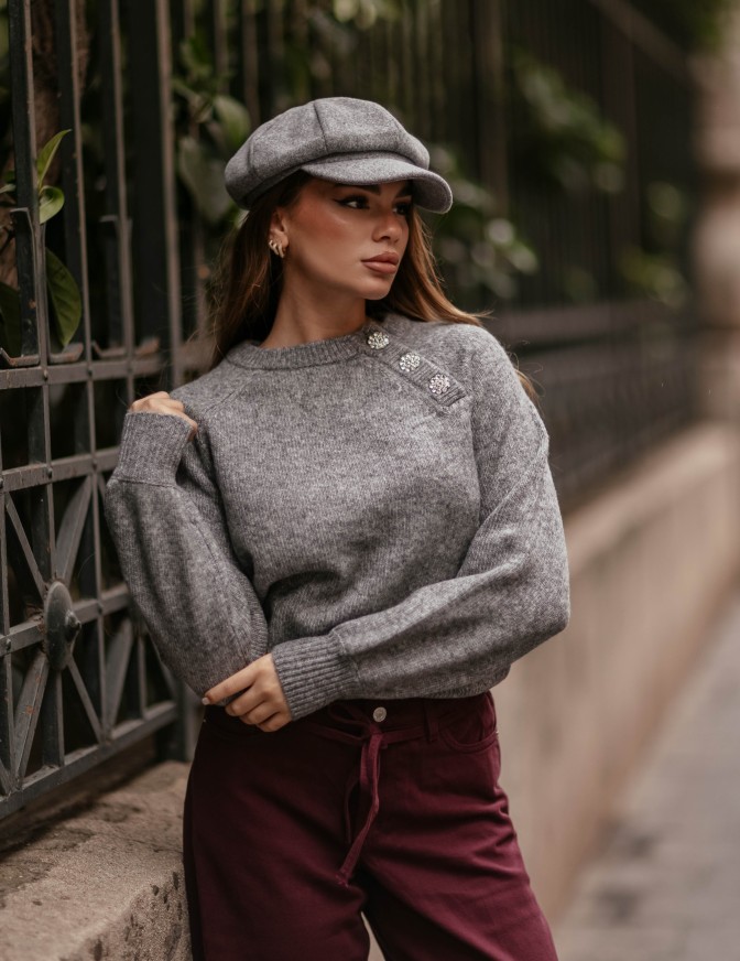 ONLY MAGLIA  BOTTONI STRASS