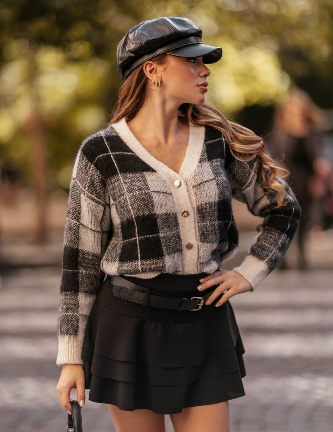 VICOLO CARDIGAN  QUADRI...