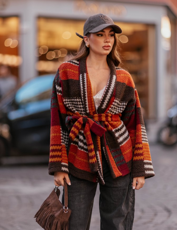 VICOLO CARDIGAN  QUADRI...