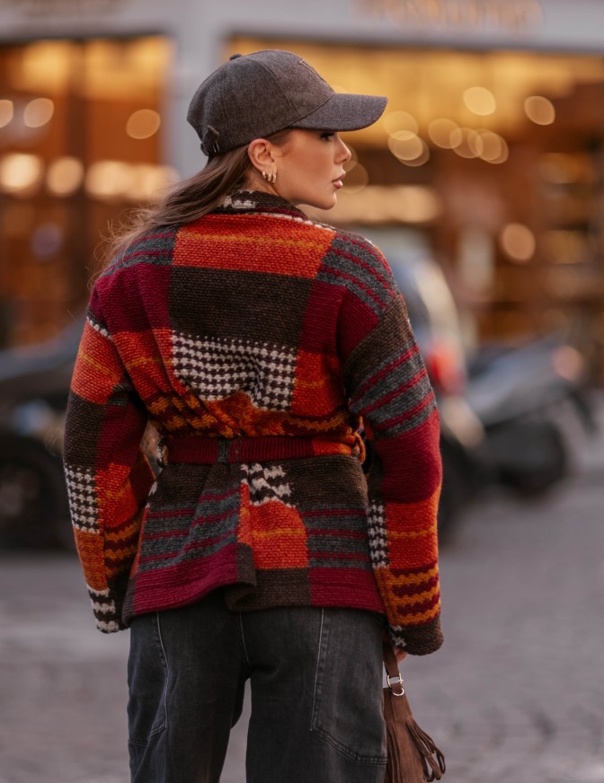 VICOLO CARDIGAN  QUADRI...