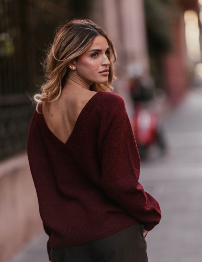 ONLY MAGLIA  SCOLLO V BACK