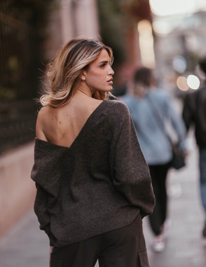 ONLY MAGLIA  SCOLLO V BACK