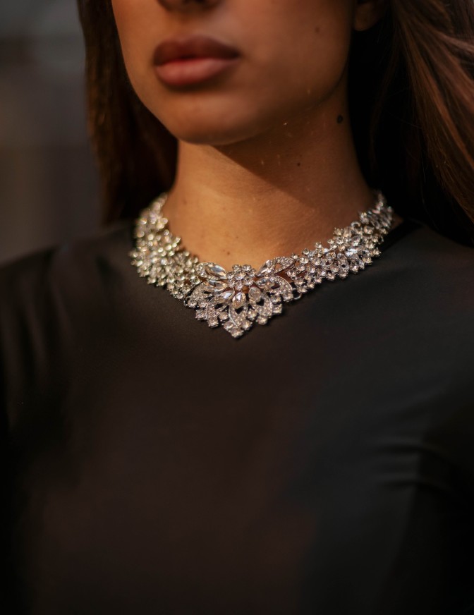 DOLLS COLLANA  FIORE STRASS