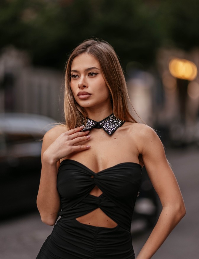 VICOLO ABITO LUNGO DRAPPEGGIO