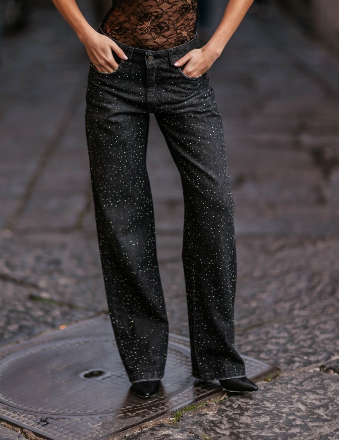 VICOLO JEANS  MICRO STRASS