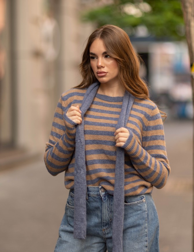 HAVEONE MAGLIA  RIGHE SCIARPA