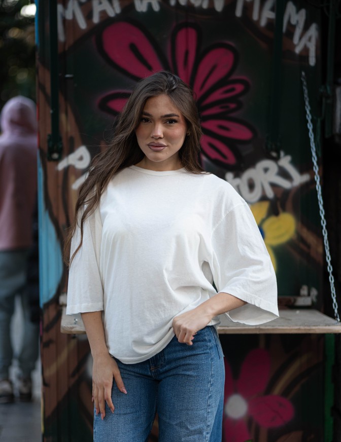 VICOLO TSHIRT  OVER MISTO LINO