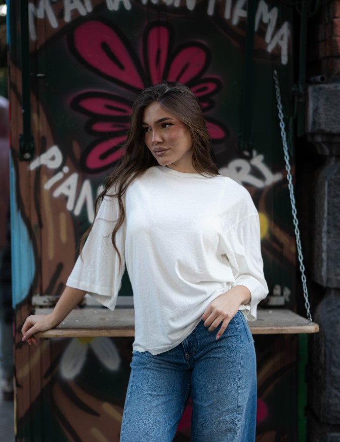 VICOLO TSHIRT  OVER MISTO LINO