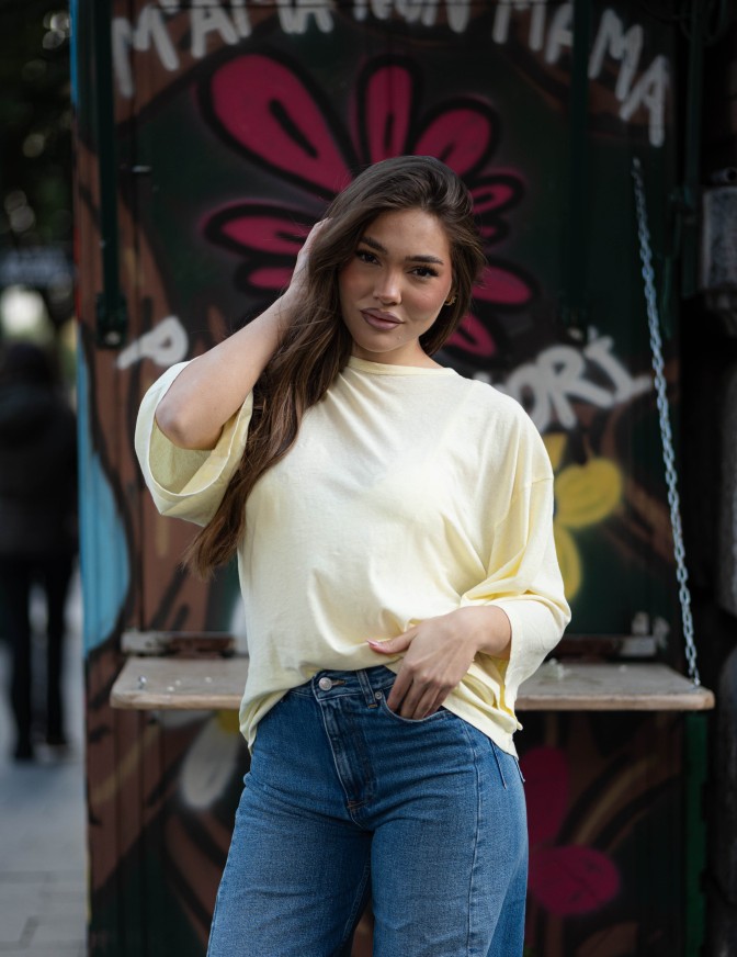 VICOLO TSHIRT  OVER MISTO LINO