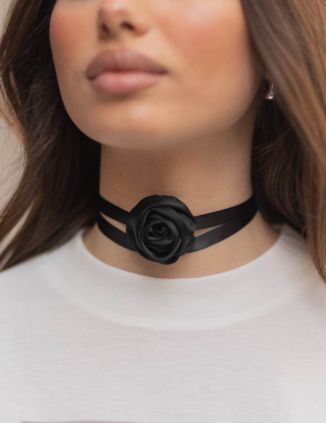 DOLLS COLLANA  CHOKER NASTRO FIORELLINO