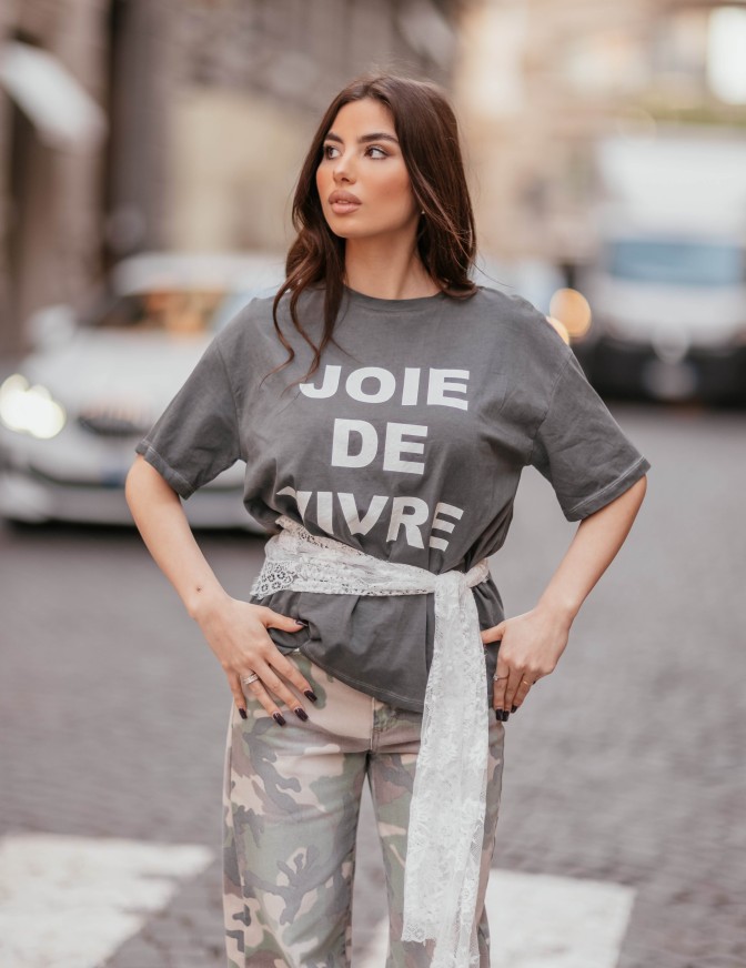 VICOLO TSHIRT  FUSCIACCA PIZZO