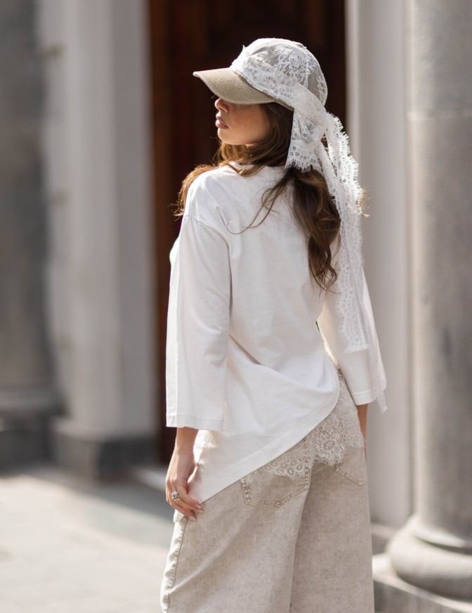 HAVEONE TSHIRT  OVER PIZZO GIÙ