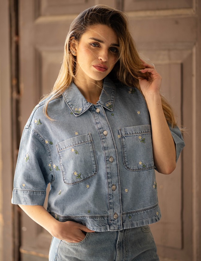 ONLY CAMICIA  DNM MM CROP...