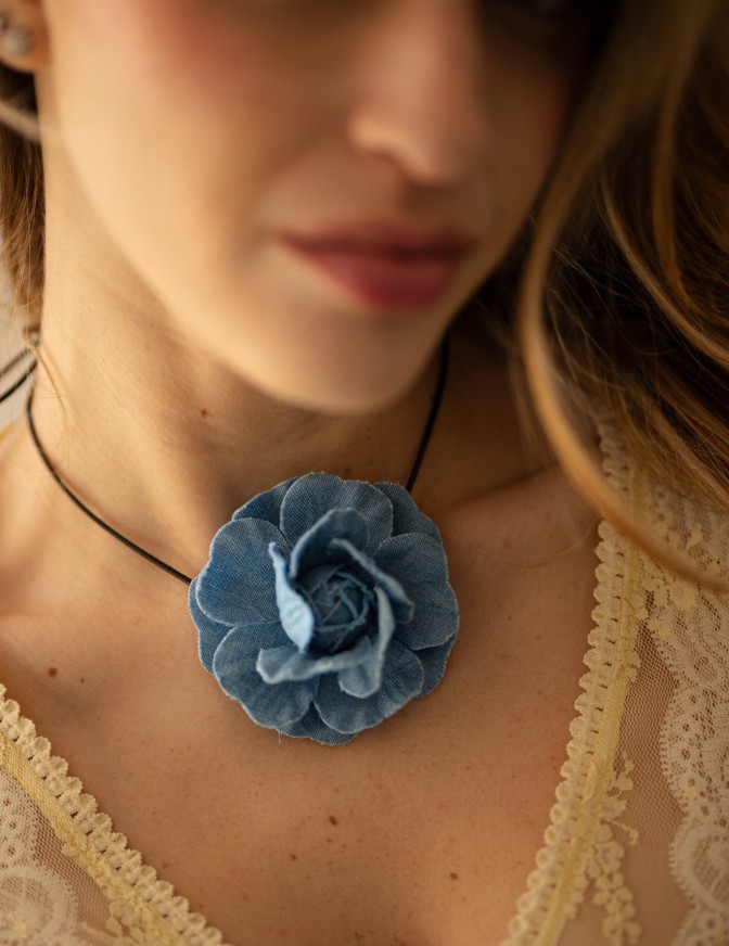 DOLLS COLLANA  CHOKER DENIM