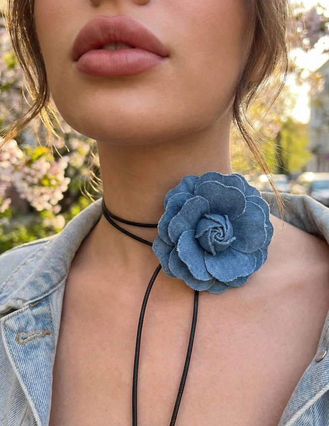DOLLS COLLANA  CHOKER DENIM