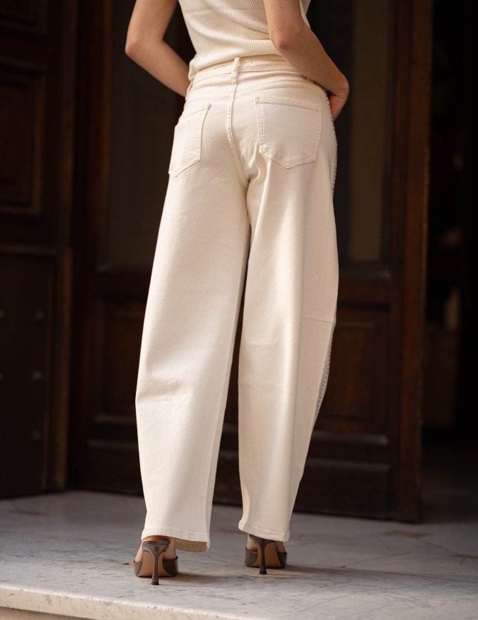 LE STREGHE JEANS COLOR  STRASS