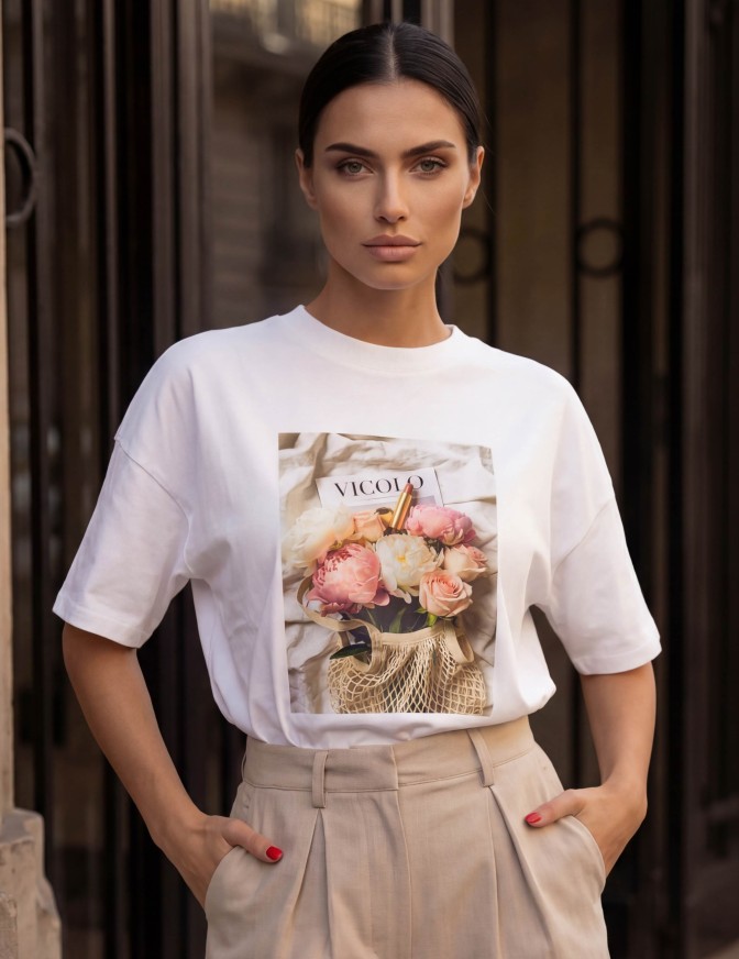 VICOLO TSHIRT  ROSE E ROSSETTO