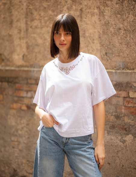 TWO WAY TSHIRT  COLLANA STRASS