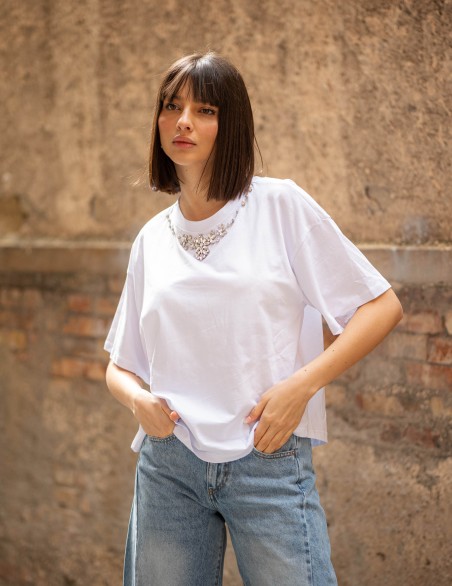 TWO WAY TSHIRT  COLLANA STRASS