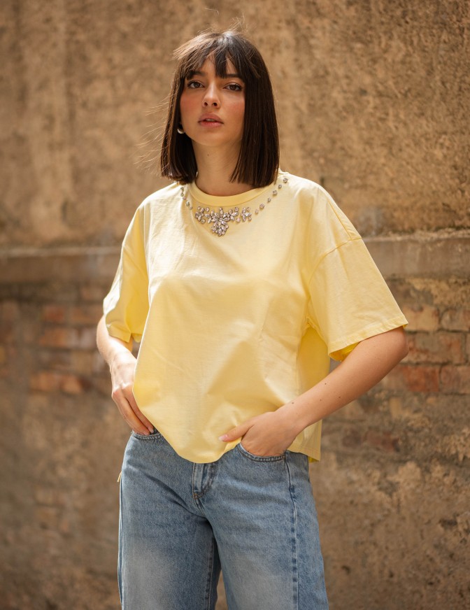 TWO WAY TSHIRT  COLLANA STRASS