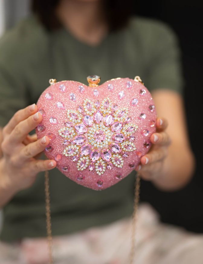 DOLLS BORSA SMALL CUORE STRASS