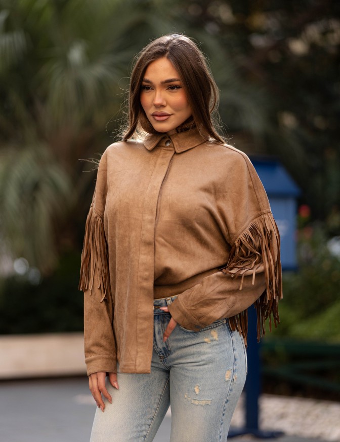 ONLY GIACCA  CAMOSCIO WESTERN