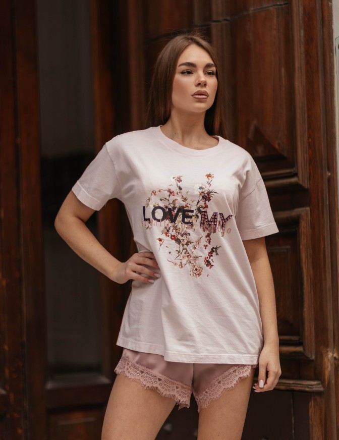 VICOLO TSHIRT  LOVE MY STRASS