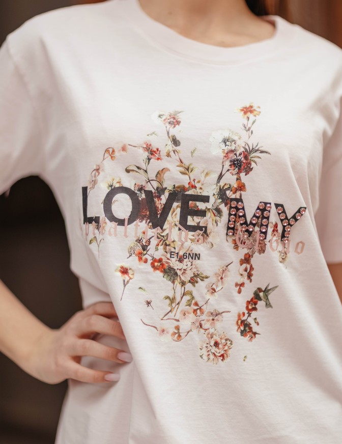 VICOLO TSHIRT  LOVE MY STRASS