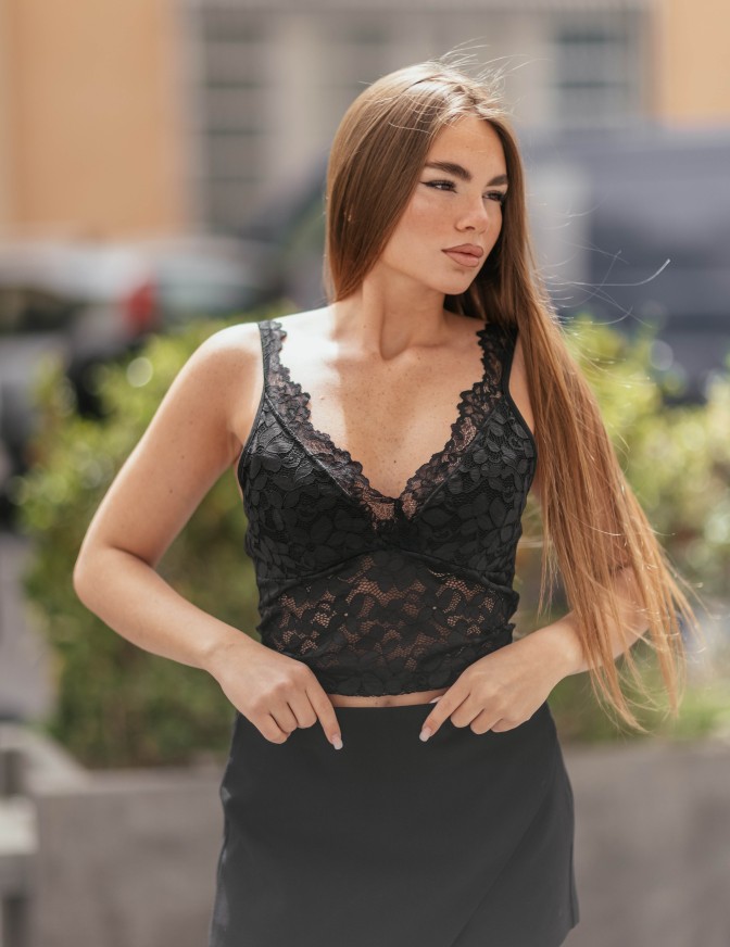 VICOLO TOP  CROP PIZZO FIORI