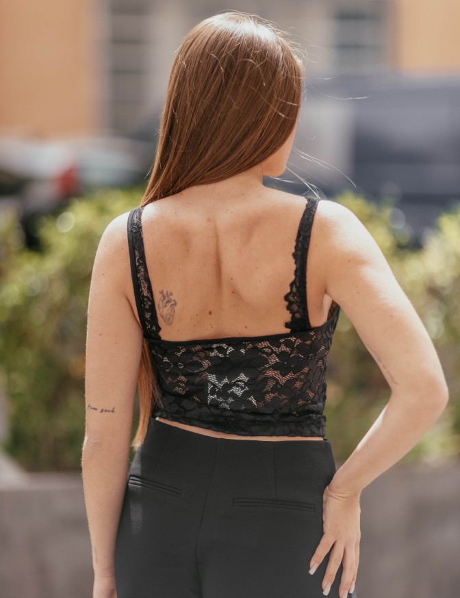 VICOLO TOP  CROP PIZZO FIORI