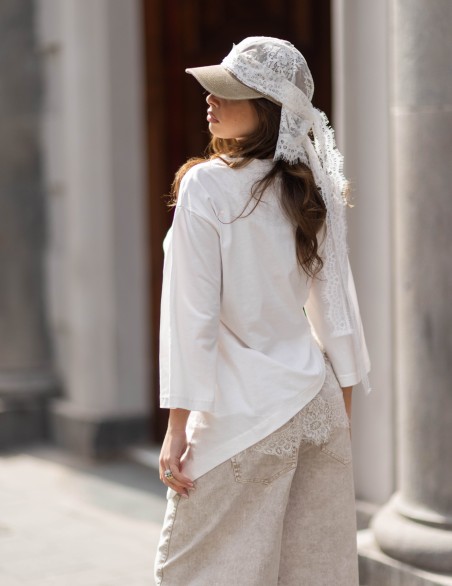 HAVEONE TSHIRT  OVER PIZZO GIÙ