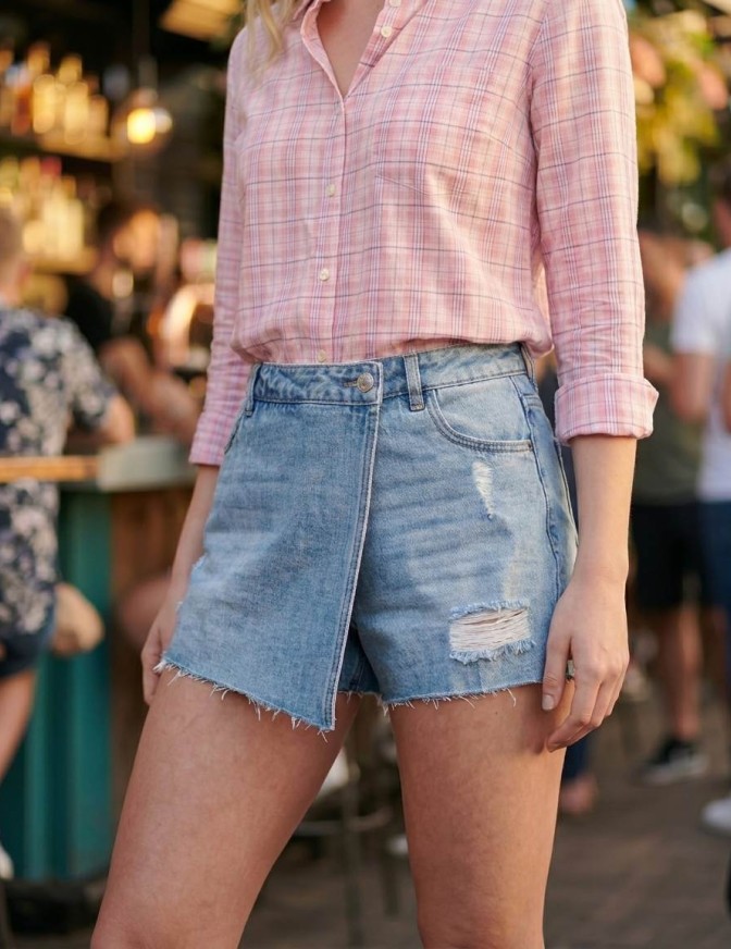 ONLY SHORT  DENIM STRAPPI