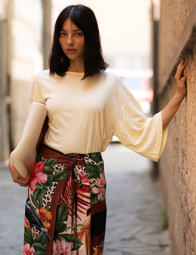 VICOLO TSHIRT  OVER MISTO LINO