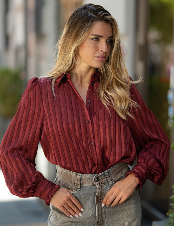VICOLO CAMICIA  RIGHE ROUCHE POLSO