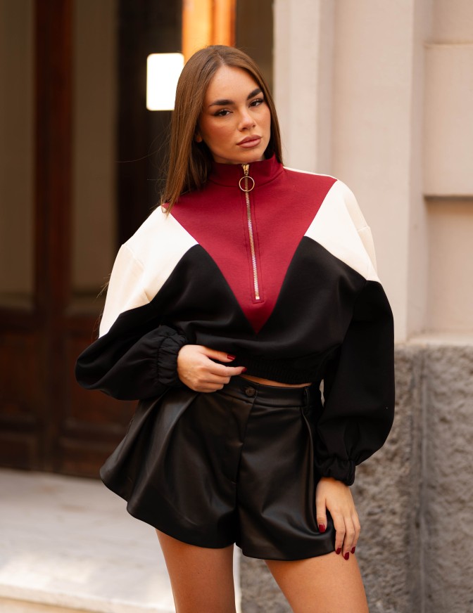 HAVEONE FELPA  CROP ZIP...