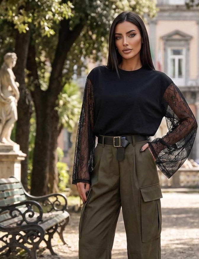 VICOLO TSHIRT  ML AMPIA PIZZO