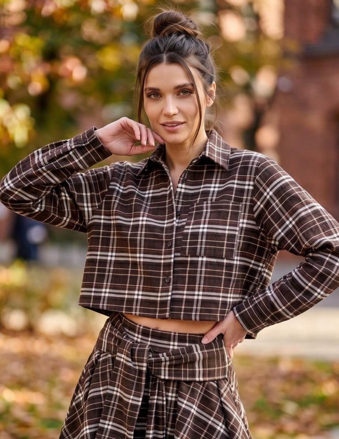 TWO WAY CAMICIA  CROP CHECK