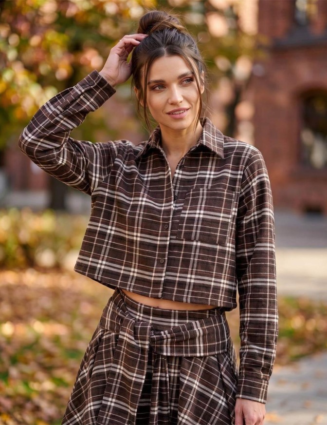 TWO WAY CAMICIA  CROP CHECK