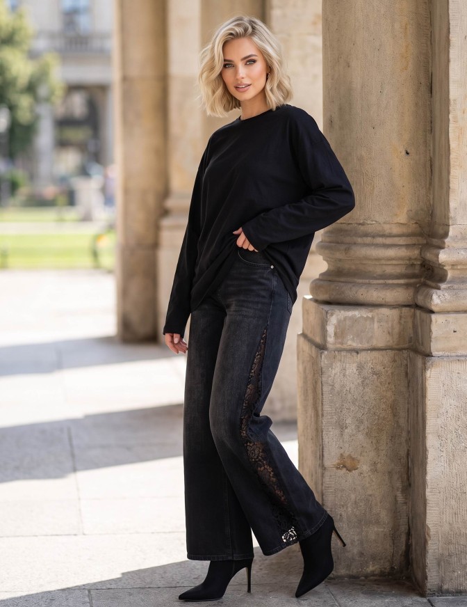 ONLY JEANS  PIZZO LATERALE