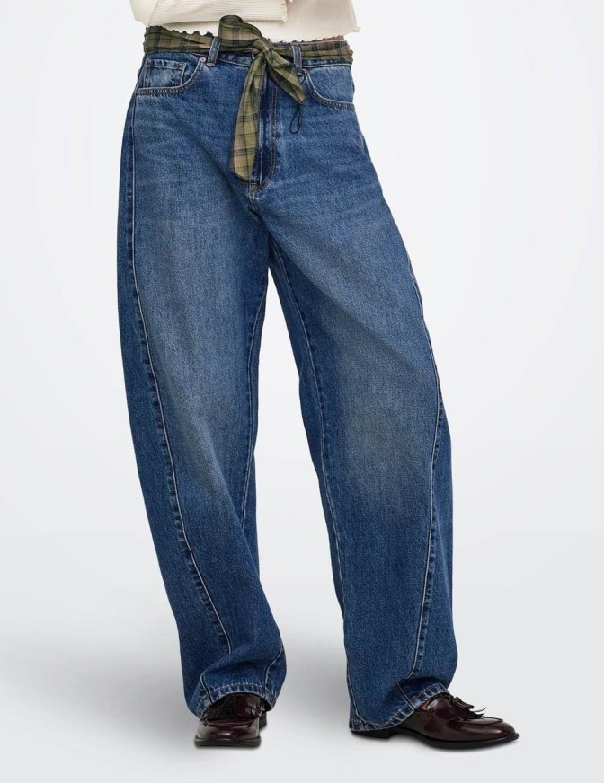 ONLY JEANS  CINTURA QUADRI